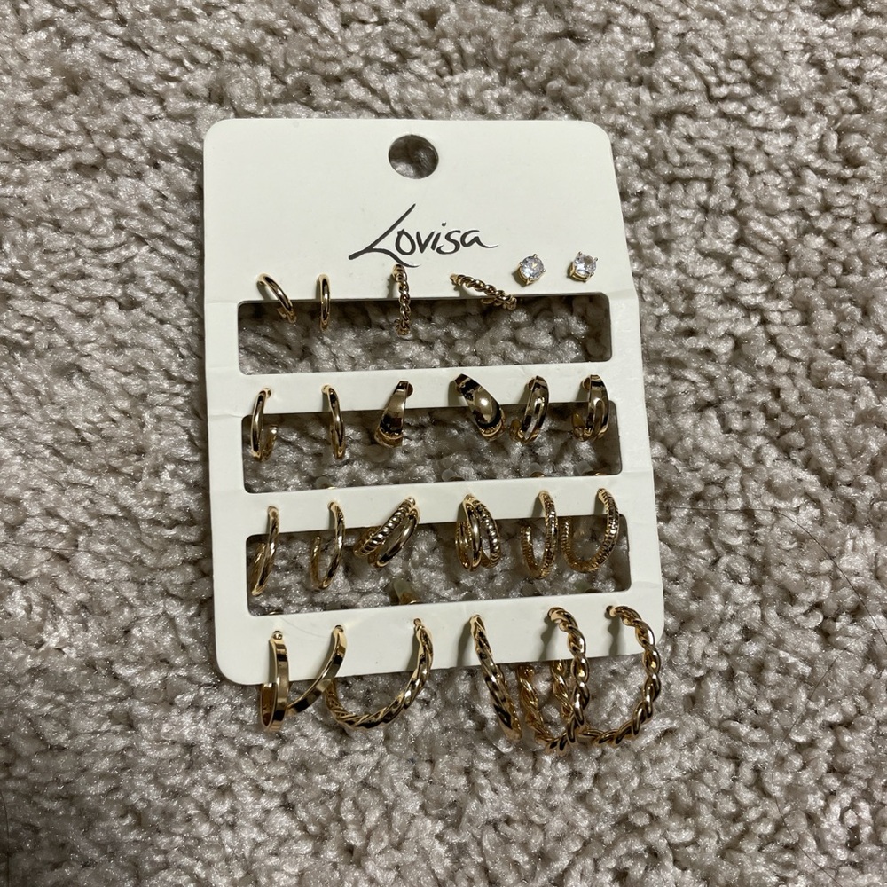 Lovisa Gold Earrings (12 pairs)